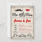 Invitation de douche de couples de moustache et de (Devant)
