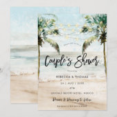 invitation de douche de couples de palmiers de pla (Devant / Derrière)