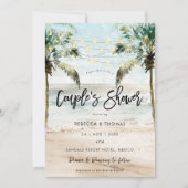 invitation de douche de couples de plage tropicale (Devant)
