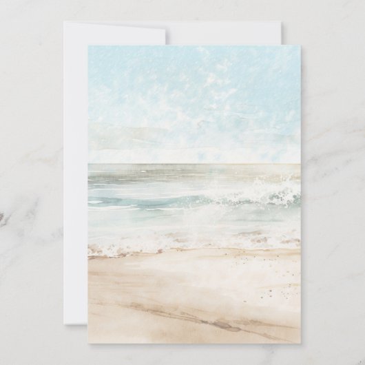 invitation de douche de couples de plage tropicale (Dos)