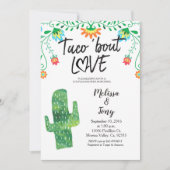 Invitation de douche de couples de taco de cactus (Devant)
