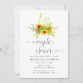 Invitation de douche de couples de tournesols aqua (Devant)