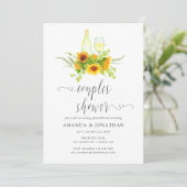 Invitation de douche de couples de tournesols aqua (Debout devant)