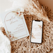Invitation de douche de couples d'herbe de Pampas 