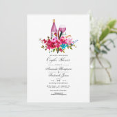 Invitation de douche de couples florale Boho Chic (Debout devant)