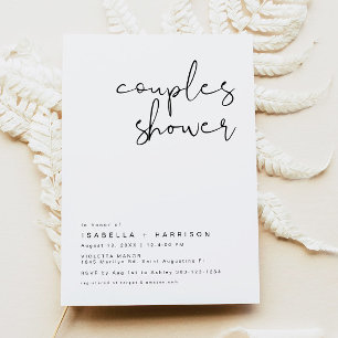 Invitation de douche de couples minimaliste modern