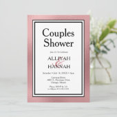 Invitation de douche de couples moderne en or rose (Debout devant)