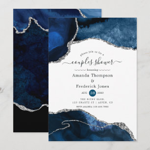 Invitation de douche de couples Navy et Agate arge