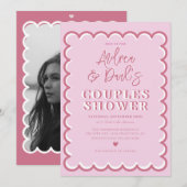 Invitation de douche de couples rétro (Devant / Derrière)