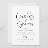 Invitation de douche de couples, typographie fanta (Devant)