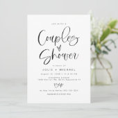 Invitation de douche de couples, typographie fanta (Debout devant)