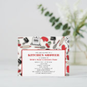 Invitation de douche de cuisine - rouge et noir (Debout devant)