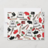 Invitation de douche de cuisine - rouge et noir (Dos)