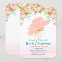 Invitation de douche de Derby Floral Chapeau Aquar