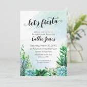 Invitation de douche de fête de succulent à l'aqua (Debout devant)