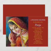 Invitation de douche de fille indienne belle (Devant / Derrière)