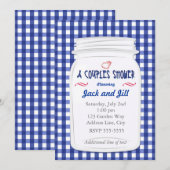 Invitation de douche de jarre de maçon de gingham  (Devant / Derrière)