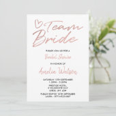 invitation de douche de la mariée Faux rosegold (Debout devant)