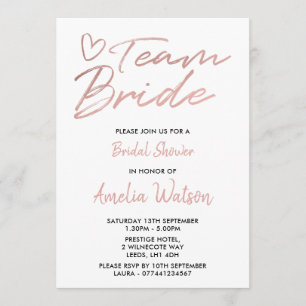 invitation de douche de la mariée Faux rosegold