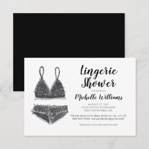 Invitation de douche de lingerie à l'aquarelle pou