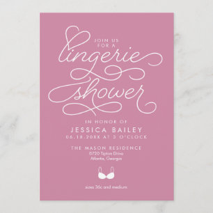 Invitation de douche de lingerie avec le manuscrit