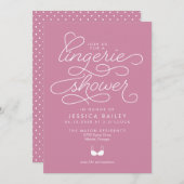 Invitation de douche de lingerie avec script éléga (Devant / Derrière)