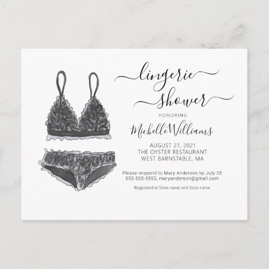 Invitation de douche de lingerie de douche de mari (Devant)
