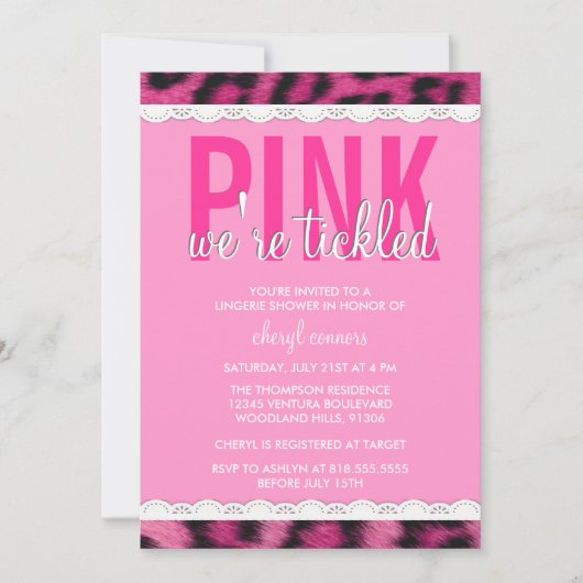 Invitation de douche de lingerie de roses indien (Devant)