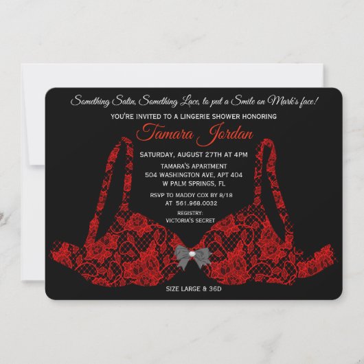 Invitation de douche de lingerie de soutien-gorge (Devant)