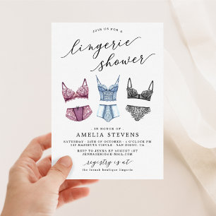 Invitation de douche de lingerie en dentelle franç