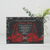 Invitation de douche de lingerie en dentelle rouge (Debout devant)