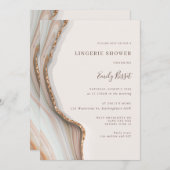 Invitation de douche de lingerie en marbre d'agate (Devant / Derrière)