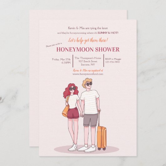 Invitation de douche de lune de miel 2 (Devant / Derrière)