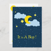 Invitation de douche de lune et de bébé d'étoiles (Devant / Derrière)