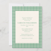 Invitation de douche de mariage à carreaux verts d (Devant)