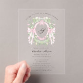Invitation de douche de mariage à monogramme rose (In situ (ordinateur de poche))