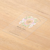 Invitation de douche de mariage à monogramme rose (Poser)