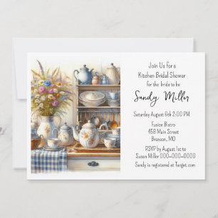 Invitation de douche de mariage à vaisselle de cui