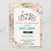 Invitation de douche de mariage à vélo de voyage (Devant / Derrière)