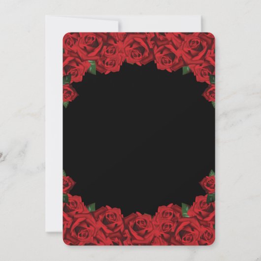 Invitation de douche de mariage aux roses rouges r (Dos)