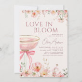 Invitation de douche de mariage Champagne Rose en (Devant)
