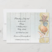 Invitation de douche de mariage de plage de bois d (Dos)