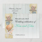 Invitation de douche de mariage de plage de bois d (Devant / Derrière)