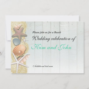 Invitation de douche de mariage de plage de bois d