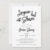 Invitation de douche de mariage de script de bross (Devant)