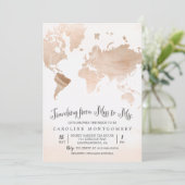 Invitation de douche de mariage de voyage de carte (Debout devant)
