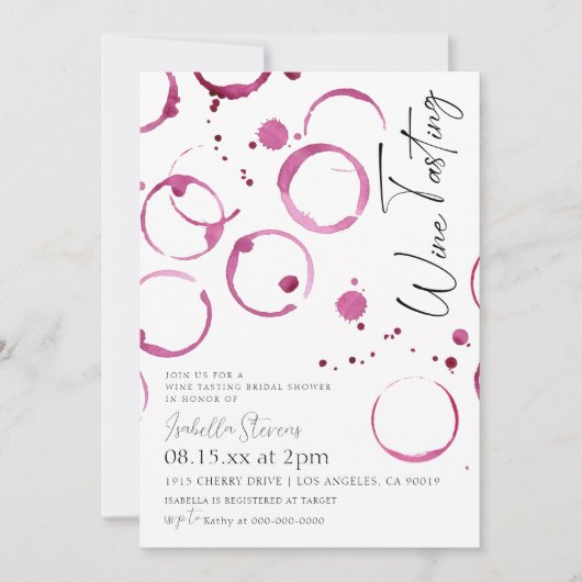 Invitation de douche de mariage dégustation de vin (Devant)