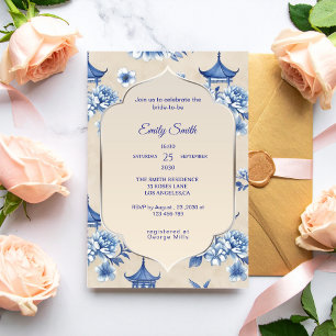 Invitation de douche de mariage élégante en bleu e
