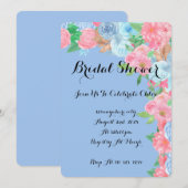 Invitation de douche de mariage florale bleue (Devant / Derrière)