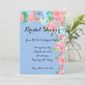 Invitation de douche de mariage florale bleue (Debout devant)